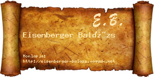 Eisenberger Balázs névjegykártya